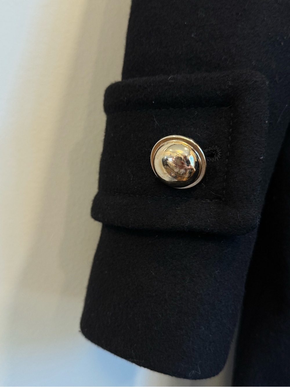 MNG Mango Women’s Black Italian Wool Double Breasted Military Officer Coat Small - Picture 7 of 11